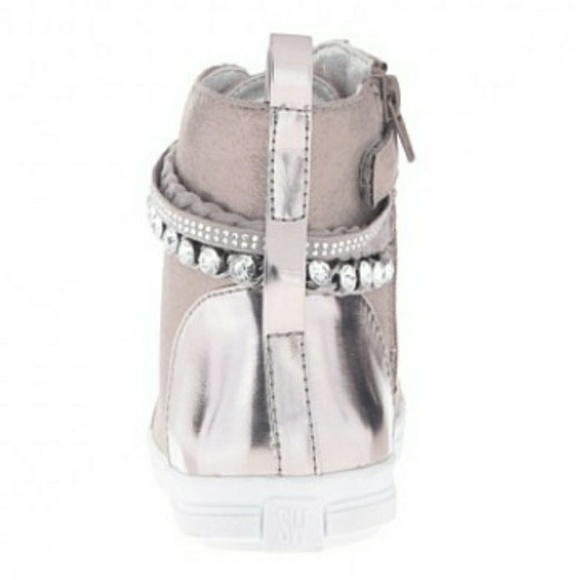 Stuart Weitzman Pewter Sparkle Strap Sneak… - Picture 3 of 8